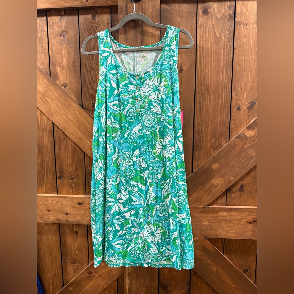 Lilly Pulitzer Teal and White Womens Dress